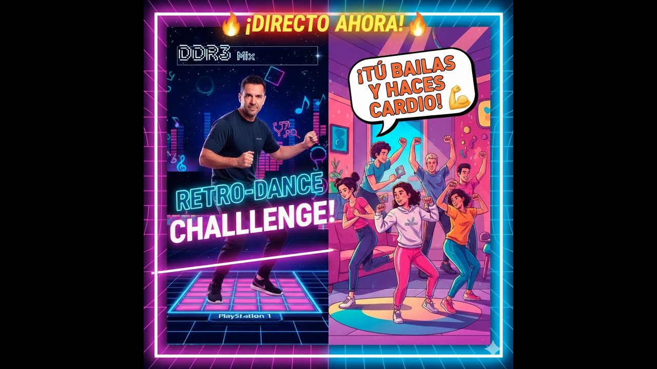 JUEGOS RETRO #7: 🎮BAILA, SUDA y bota el ESTRÉS🪩 con las canciones de DDR3💽| PS1 🔴