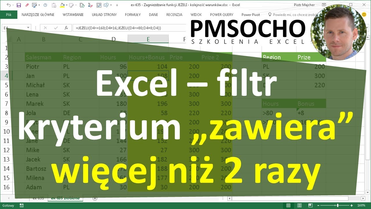 Excel - Filtr - kryterium 