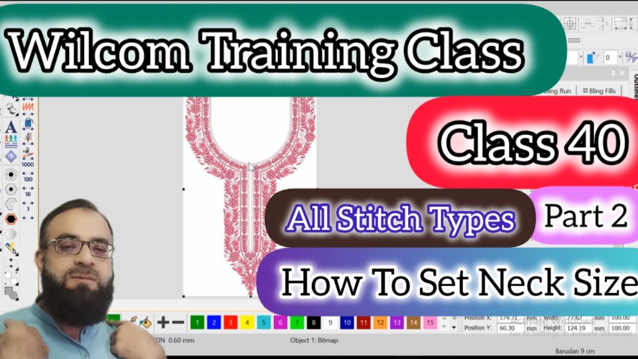 Wilcom Training Class || All Stitch Types || How To Set Neck Size || Class 40