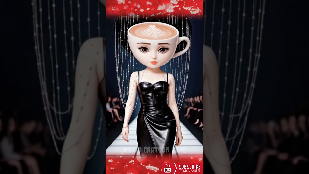 Unique Cartoon Style | Coffee Cup Head Fashion Show | Coffee Cup Catwalk 