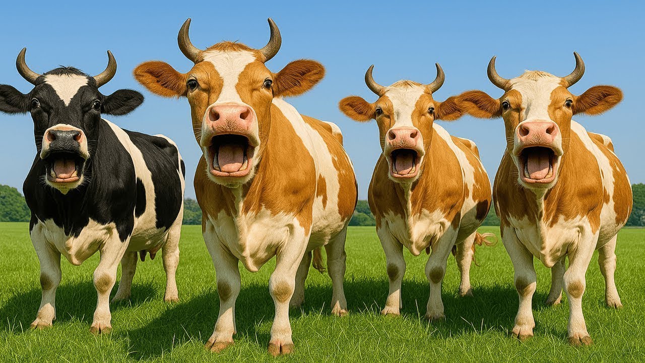 Menggembalakan Sapi Jinak Setiap Sore Sapi Menari, Suara Sapi, Sapi, Sapi Lucu, Sapi Makan Rumput