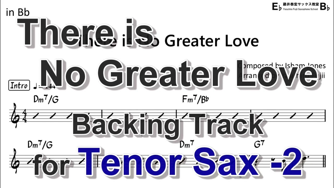 There is No Greater Love - Backing Track with Sheet Music for Tenor Sax (Take-2)