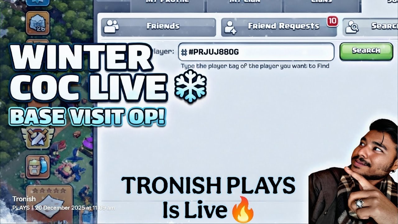 WINTER COC LIVE ❄️ Base Visit + Friendly Challenge 🔥 | Clash of Clans