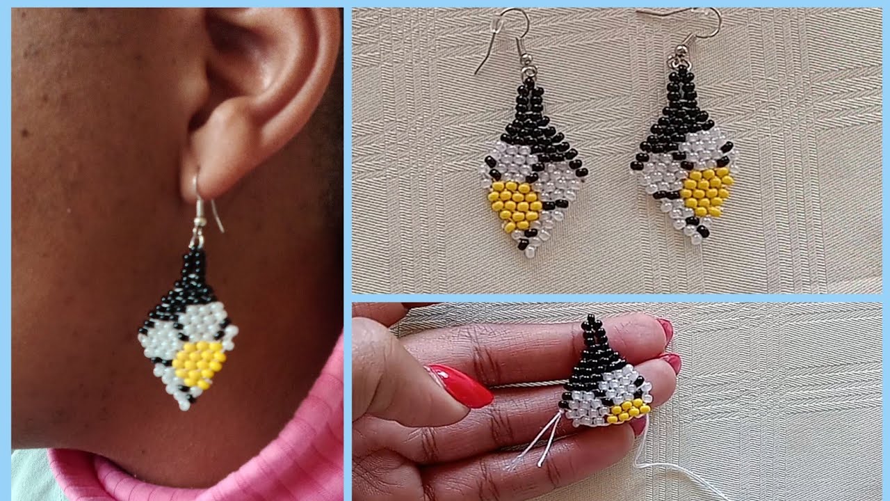 Beaded daisy earrings 🌼