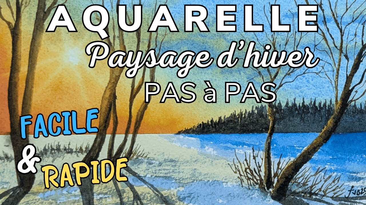 Paysage hiver en aquarelle 
