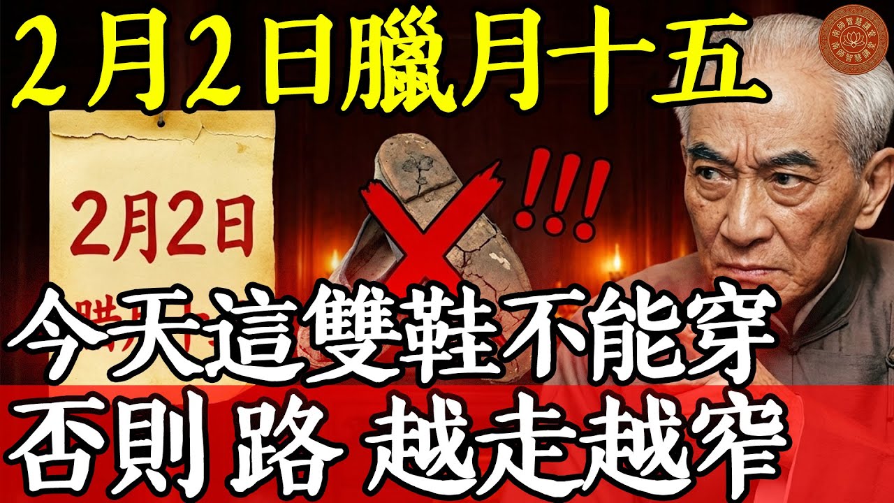 2月2日臘月十五！今天這雙鞋不能穿，否則路越走越窄，明年運勢全“崴”了！#南怀瑾 #南怀瑾智慧 #国学智慧 #佛法 #修行 #走路 #鞋子 #运势 #根基 #接地气 #涌泉穴 #养生