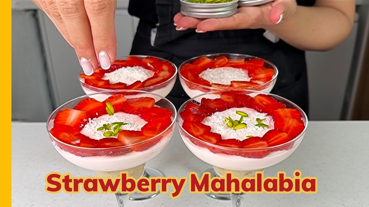 Strawberry Mahalabia🍓| Creamy, Easy & Party-Perfect Dessert.You’ll Make It Every Party 😍🔥