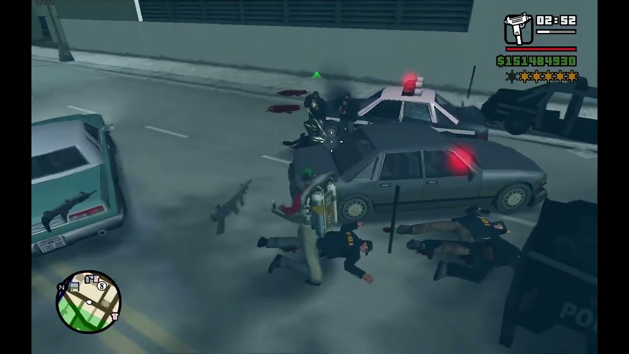 GTA Underground Multistory Car Park Shootout + Six Stars Escape