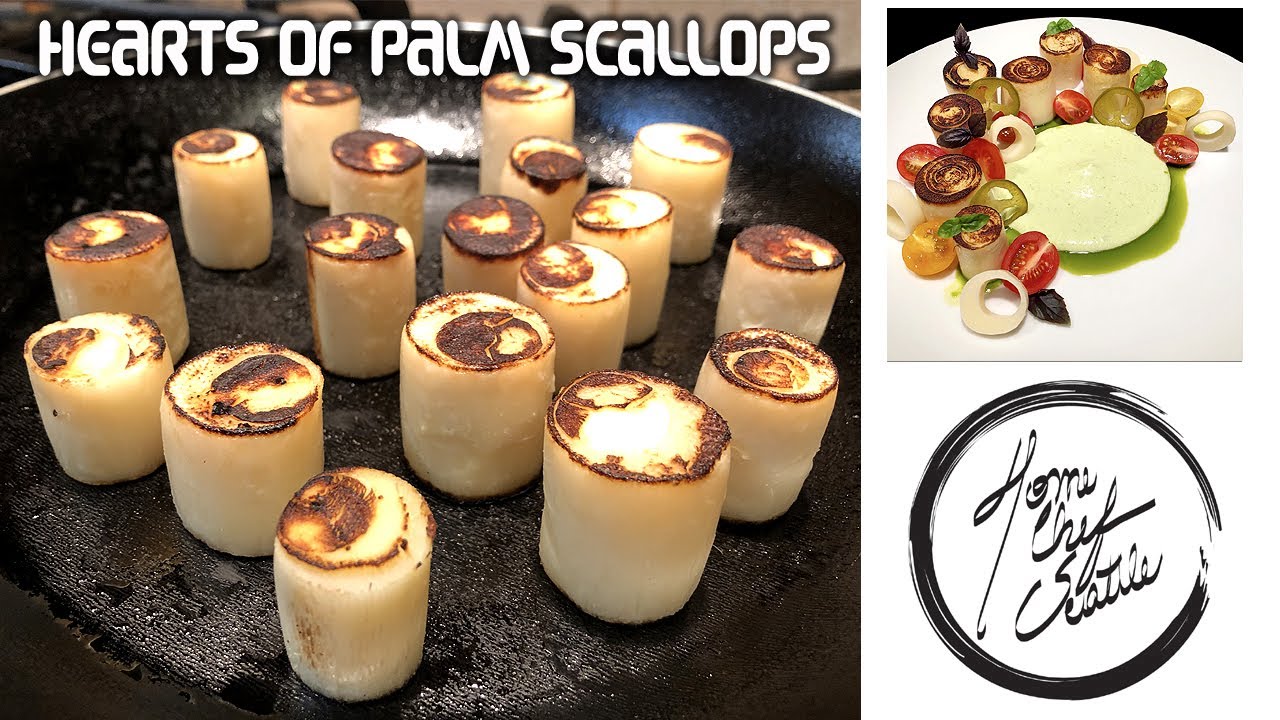 HEARTS OF PALM SCALLOPS - Seared Hearts of Palm