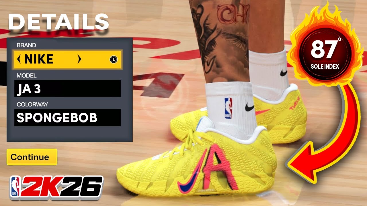 NBA 2K26 Shoe Creator: Nike Ja 3 Spongebob