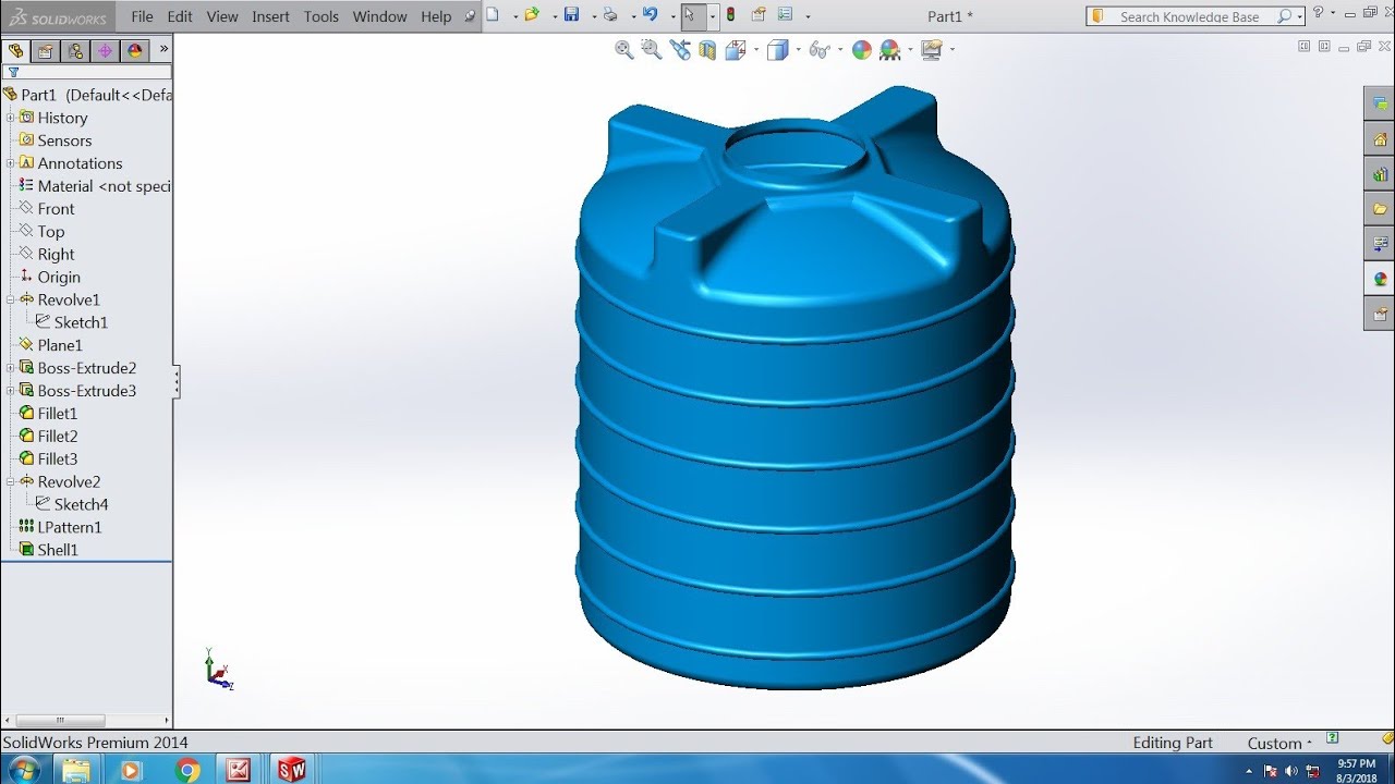 Solidworks tutorial water tank