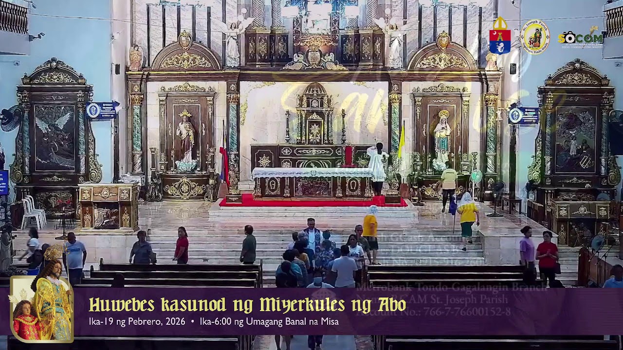 LIVE: Huwebes kasunod ng Miyerkules ng Abo (Pebrero 19, 2026 - 6:00 AM Mass)