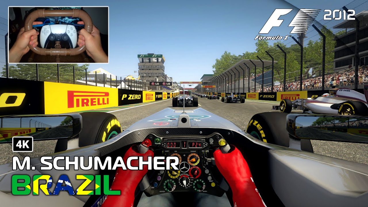 F1 2012 Realistic Mode | Michael Schumacher in Interlagos | Racing with Gyroscope