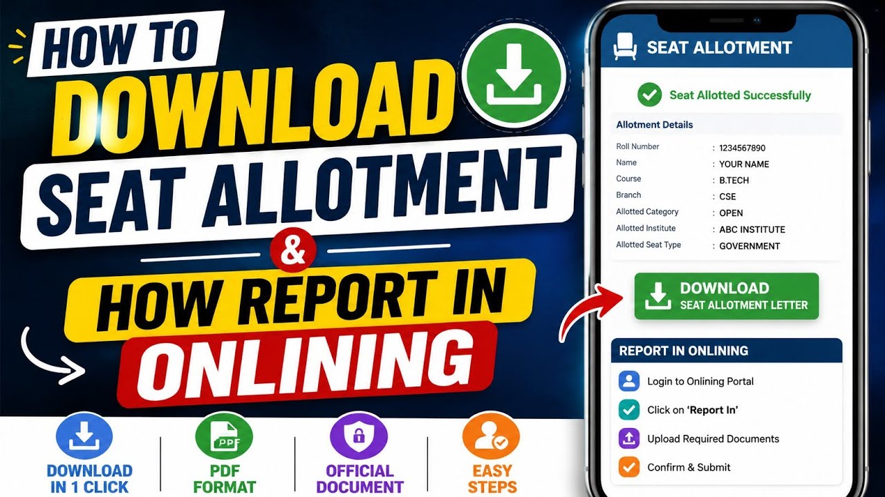 AP ECET 2026 Seat Allotment Download & Online Self Reporting Process | Step-by-Step Guide