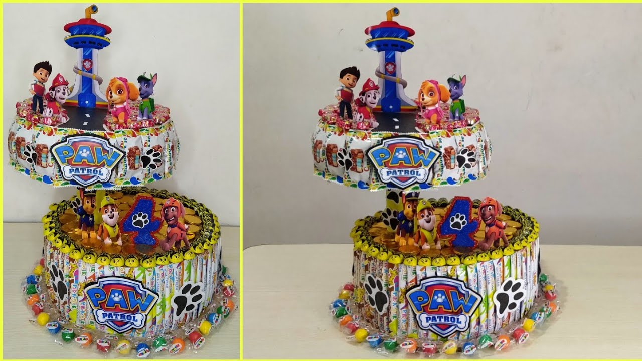DIY PAW PATROL THEME CANDY CAKE TOWER | PAW PATROL THEME IDEA | BIRTHDAY IDEAS