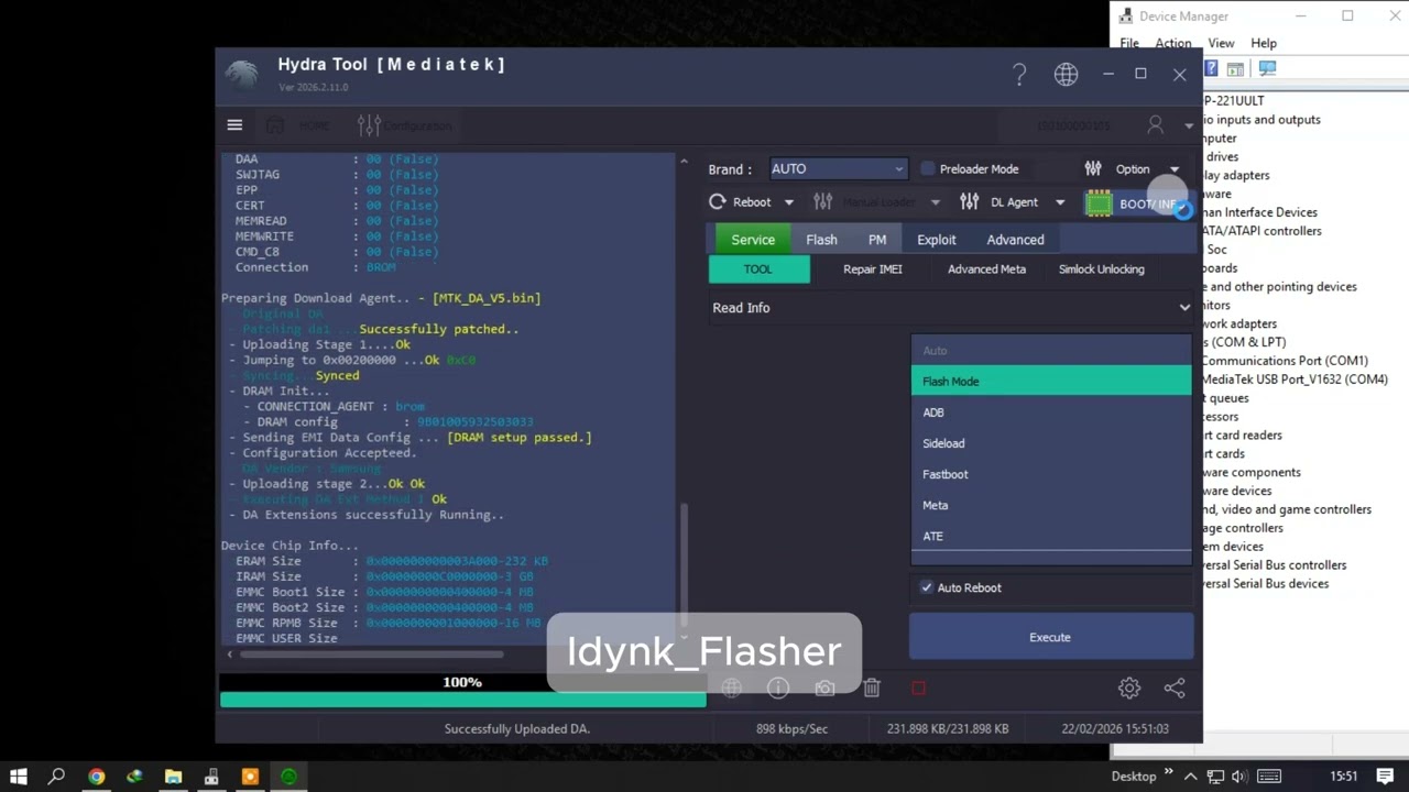 Redmi 10A (Dandelion_C312) Remove FRP , Done By Hydra Tool