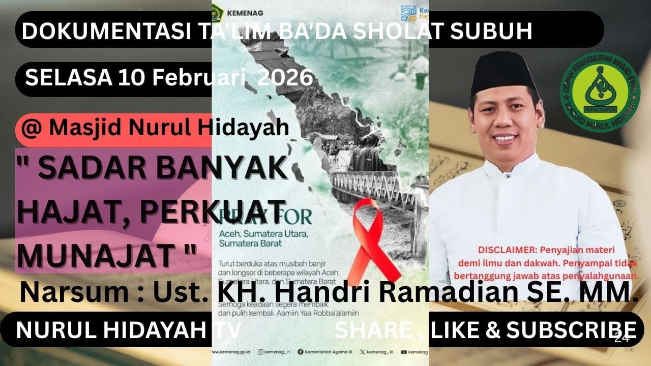 √ SADAR BANYAK HAJAT, PERKUAT MUNAJAT || Ust. KH. Handri Ramadian SE. MM. @ramayadi8373 
