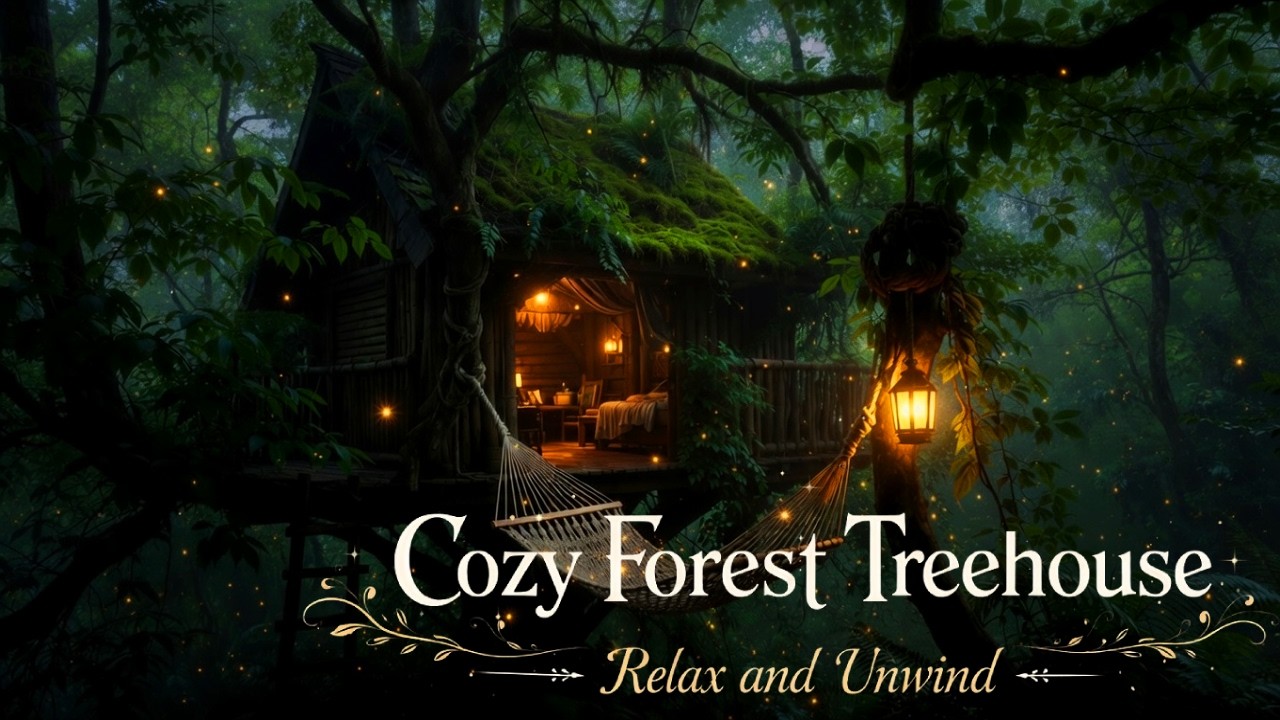 Calm Forest Treehouse 🌳 Cozy Fantasy Piano Music for Study, Sleep & Focus