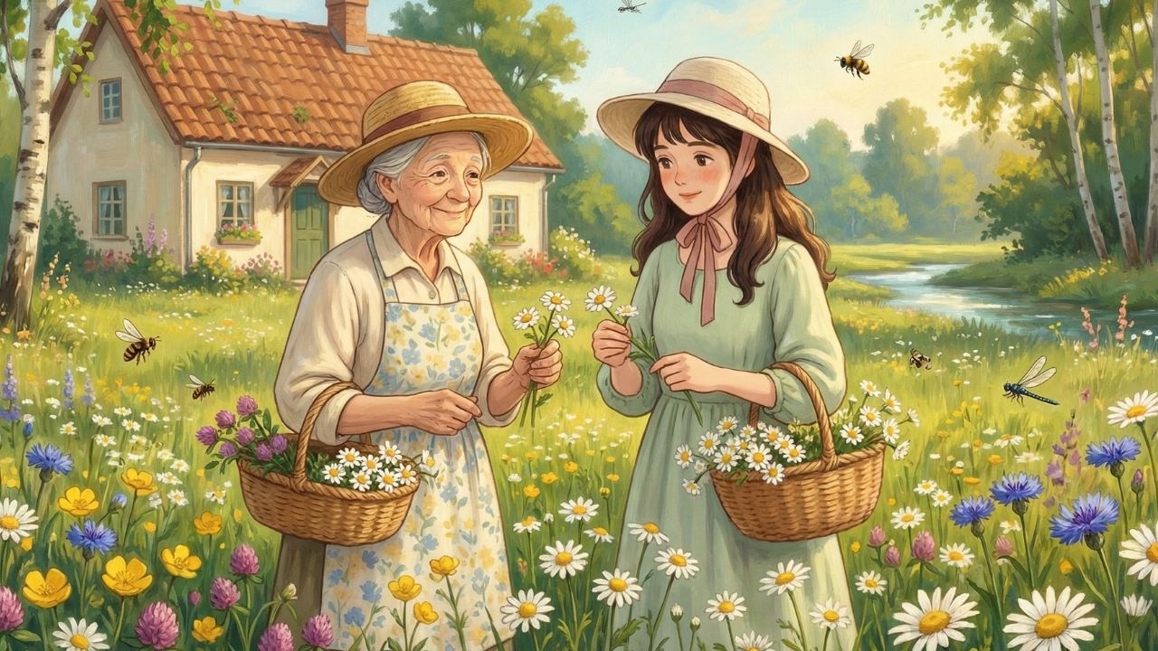Grandmother’s garden in late spring | Picking wildflowers and making tea 🌼
