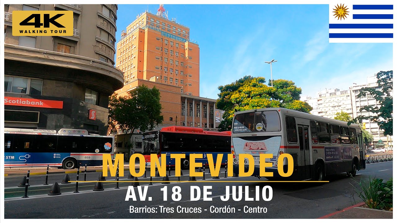 🇺🇾 AV. 18 DE JULIO (CICLOVÍA) | Montevideo | WALKING TOUR 2024 [ 4K ] #montevideo #walking #4k