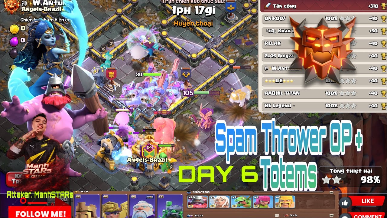 Manh STARs | Attack Legend🔥 Spam phóng lao