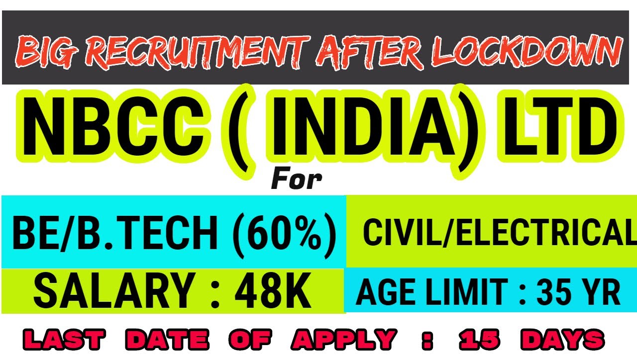 NBCC INDIA LTD RECRUITMENT 2021 🔥🔥|| OFFICIAL NOTIFICATION OUT ||