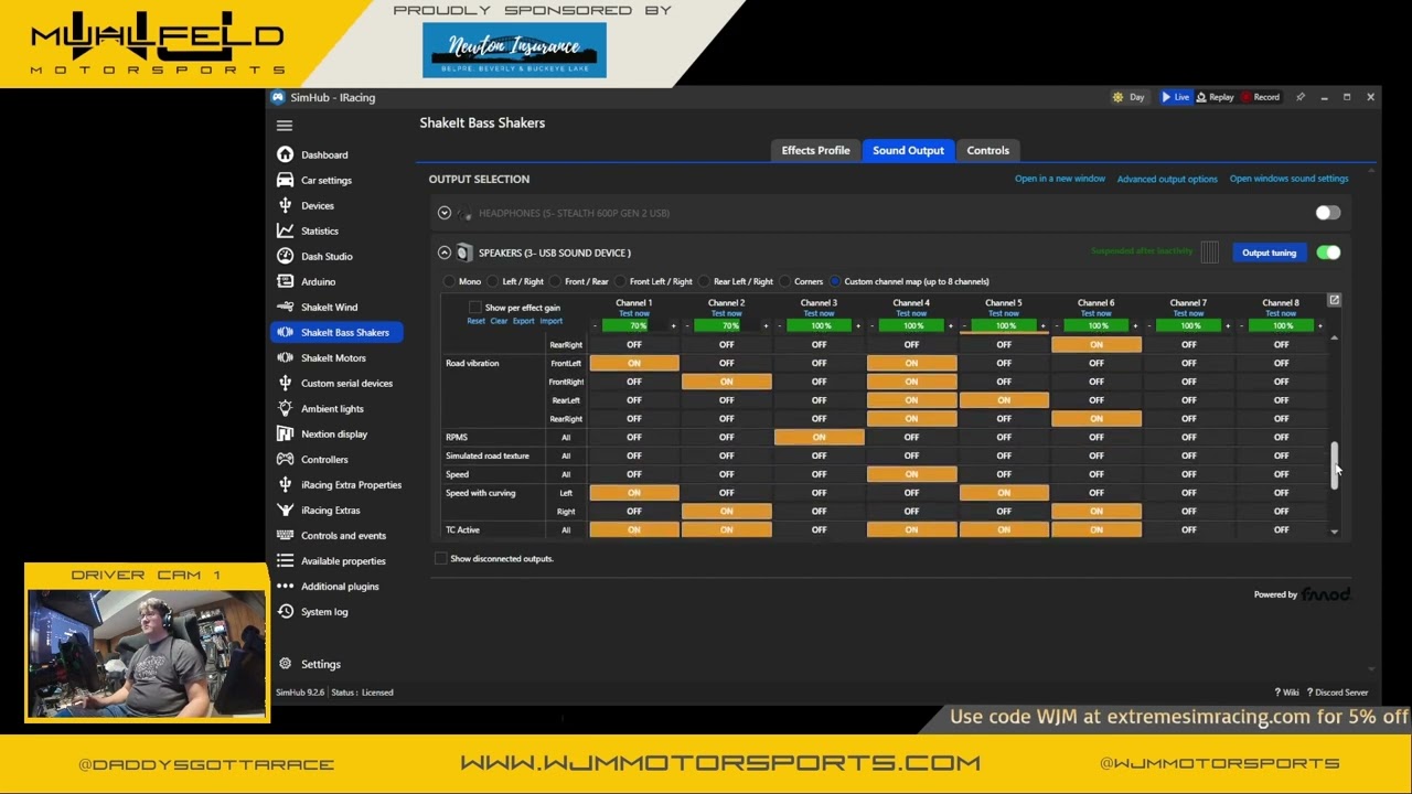 Simracing with haptic systems. SRS U-Shake 6 and Simhub #iracing #simhub #hapticfeedback #immersion