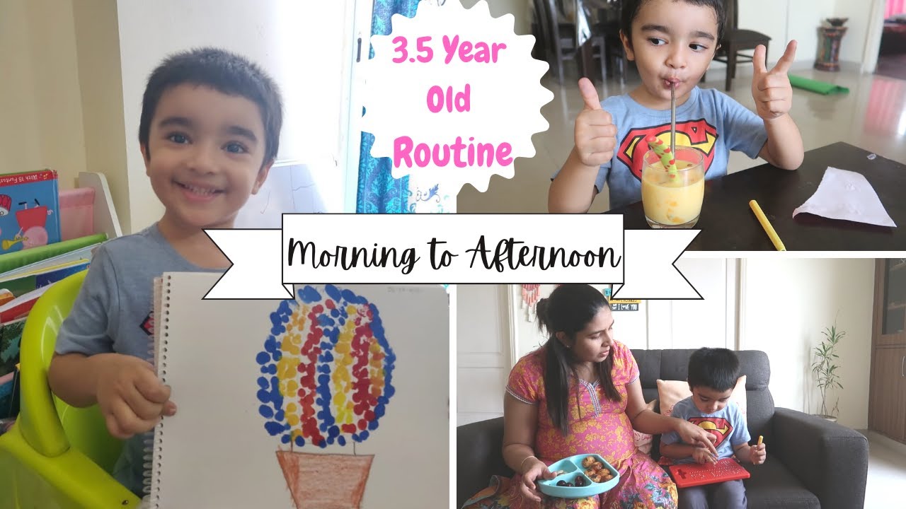 3.5 year old Routine with Online School | Morning to Afternoon | 3 se 5 saal ke bache ka routine