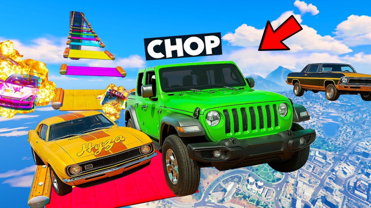 GTA 5 CHOP CRASHED INTO CARS BUT STILL LOSES MEGA RAMP