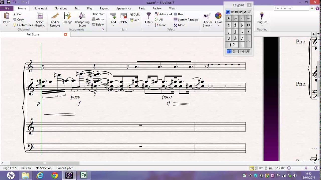 Mario's Sibelius 7 tutorial Rhythm above the stave