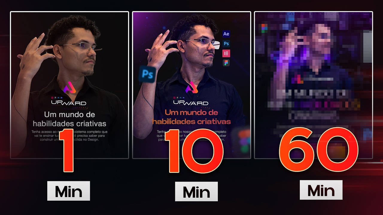 Criando a mesma arte em: 1 Minuto x 10 Minutos x 60 Minutos