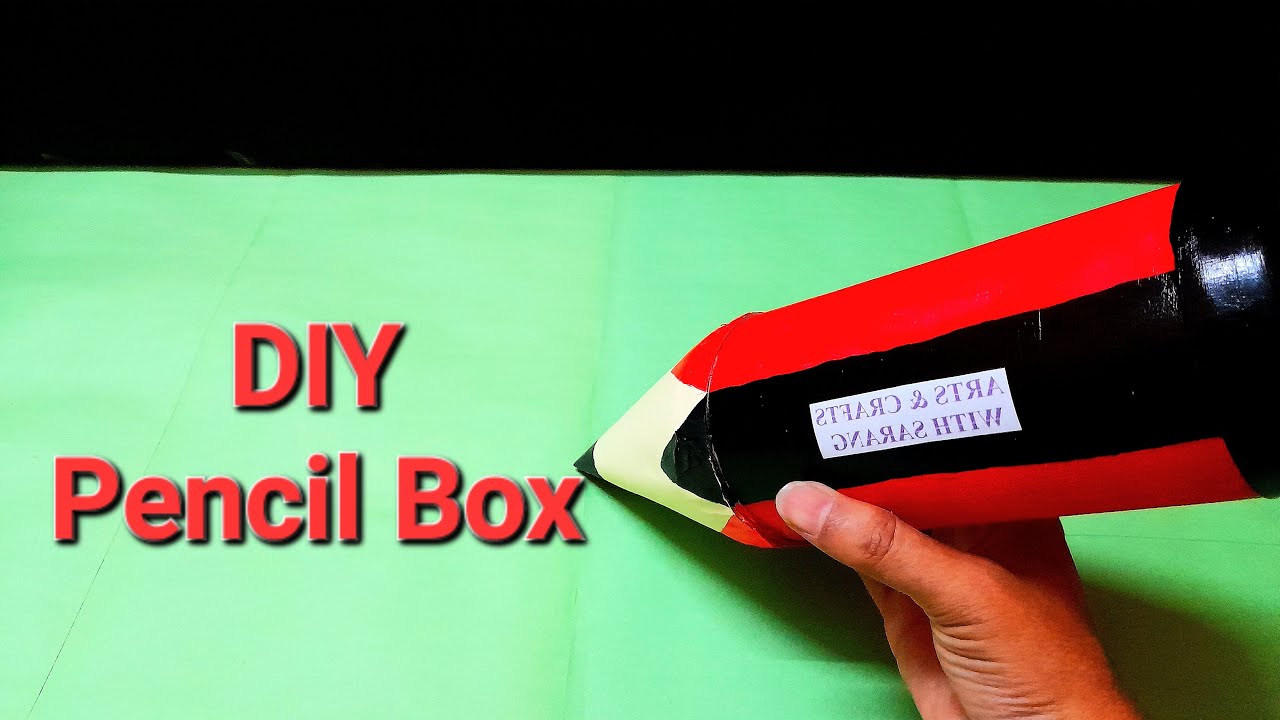 How to make pencil storage box with waste materials || Arts & Crafts with Sarang 
