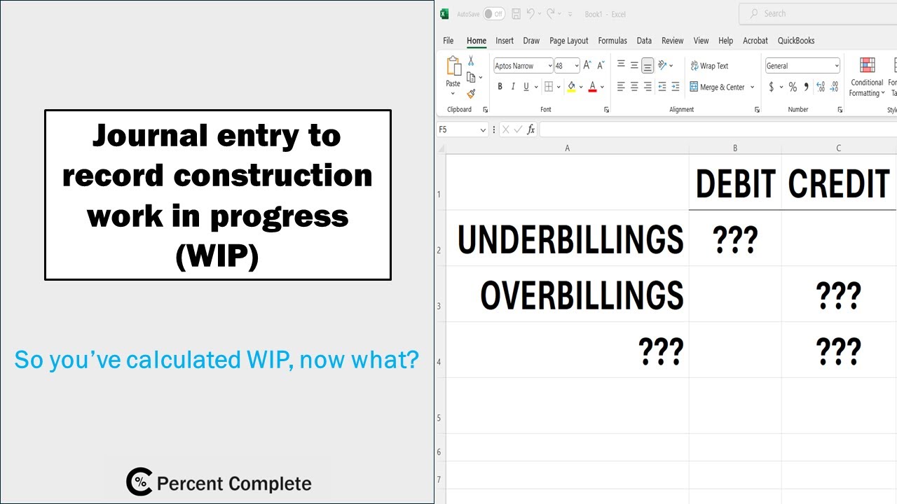 Journal Entry to Record Construction WIP and the Impact to the Financial Statements