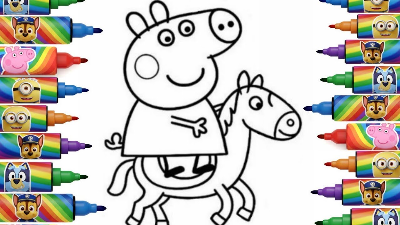 Рисунок Свинки Пеппы для детей 🎉🐷 мультяшный рисунок для раскрашивания