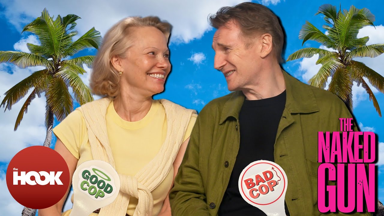'The Naked Gun's Liam Neeson & Pamela Anderson Play 'Good Cop, Bad Cop' | @TheHookOfficial