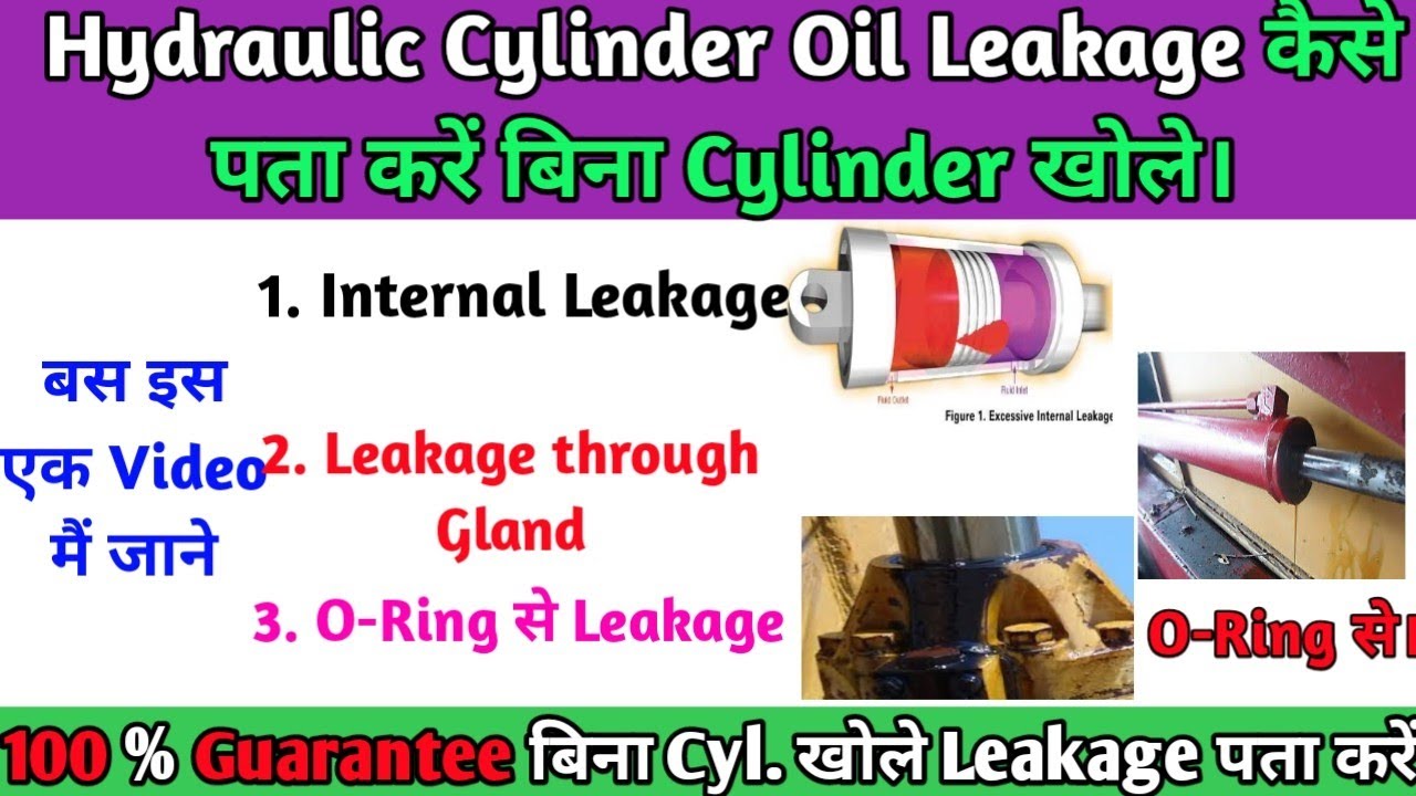 Hydraulic Cyl. Oil Leakage कैसे पता करें । Cylinder Bypass । Internal Leakage । Leakage From Gland.