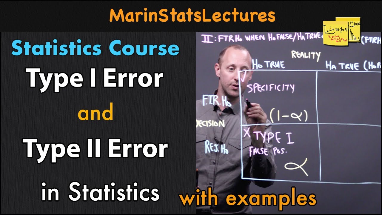 Errors and Power in Hypothesis Testing | Statistics Tutorial #16 | MarinStatsLectures