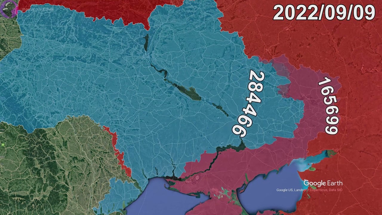 Russian Invasion of Ukraine: Every Day to 2023 using Google Earth