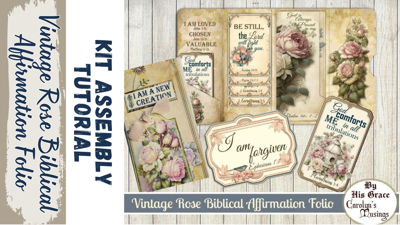Vintage Rose Biblical Affirmation Folio