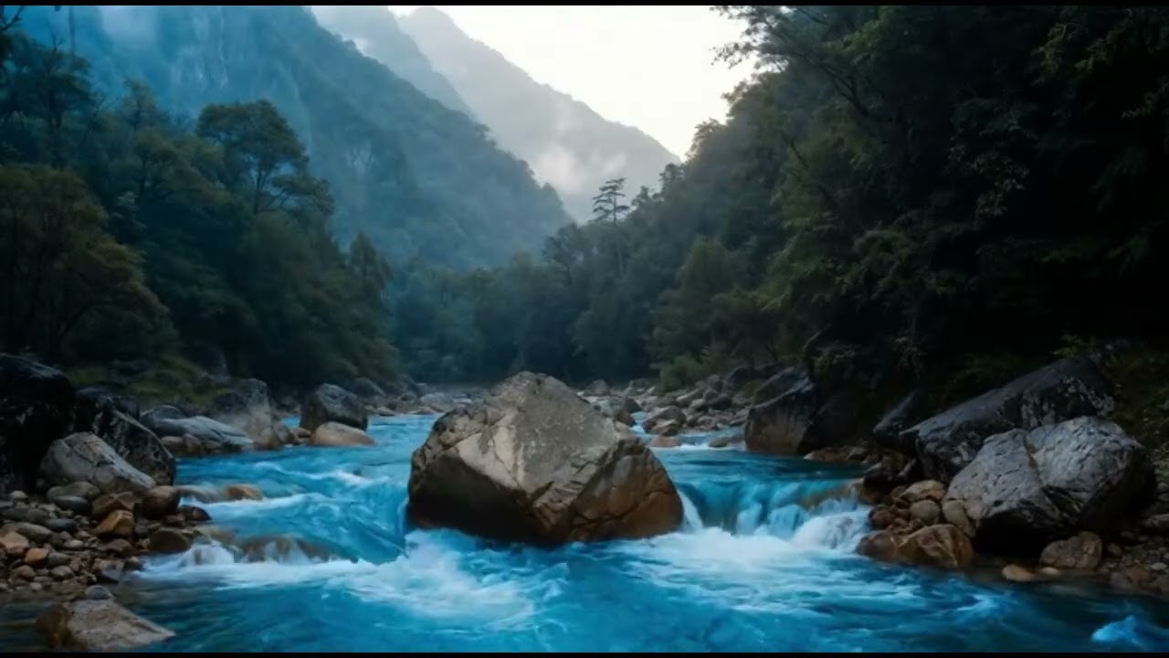 🍃 Serene River in USA Valley - Wash Away Stress: Healing River Sounds for Anxiety Relief