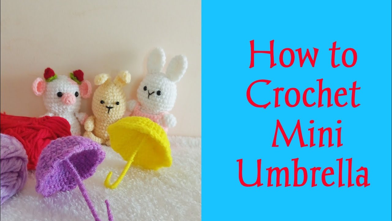 How to Crochet Cute Mini Umbrella step by step tutorial in Tamil