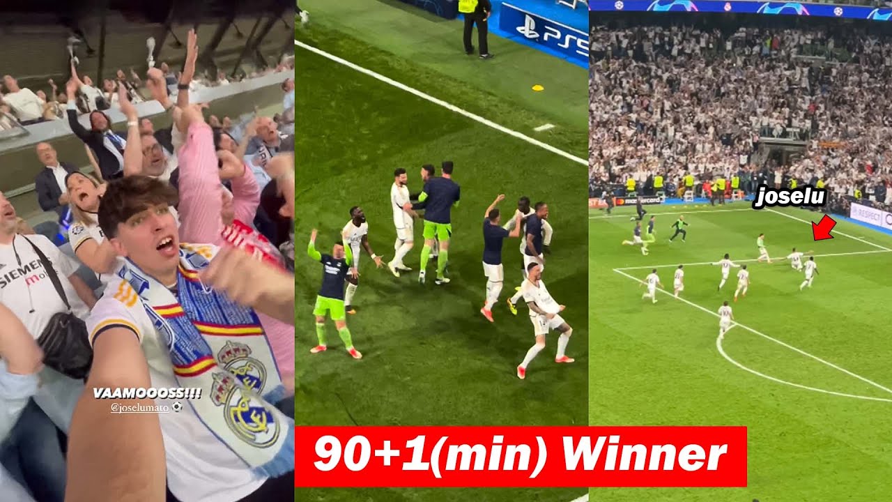 Real Madrid Players & Fans Crazy Reaction to Joselu's Last-minute Goal vs Bayern Munich