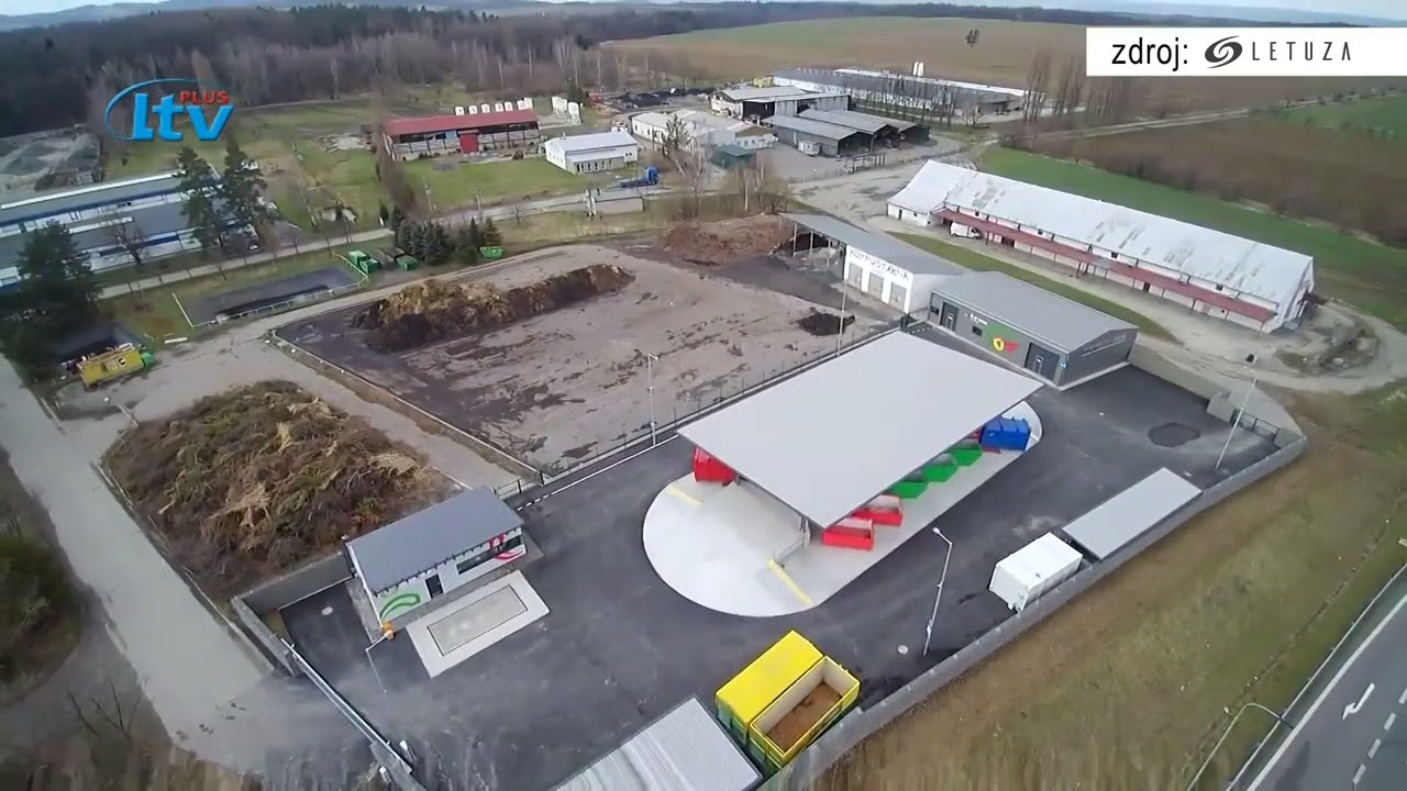 LETUZA leteck&eacute; video z dronu pro TV Př&iacute;bor - nov&yacute; sběrn&yacute; dvůr