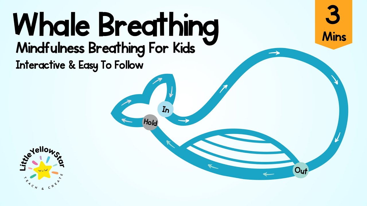 Whale Finger Tracing Breathing | Easy and Fun Breathing Exercises For Kids (3 Mins)