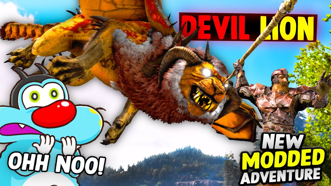 Oggy FOUND GIANT LION DRAGON | ARK in HARDCORE MODE! | NEW ARK Modded Episode #3 .ft Oggy