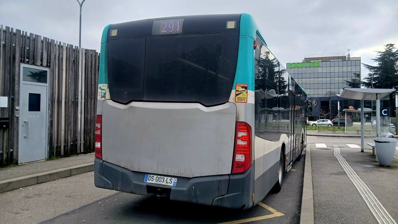 Le trajet d'un Citaro C2 bus 291 RATP entre Pont de Sèvres à Velizy 2