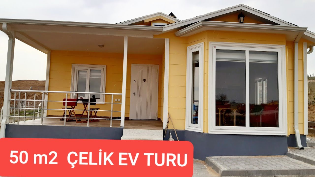 50m² PREFABRİK EV TURU 1+1+Depo // İYİ ve KÖTÜ YANLARI NELER? // 75 BİN TL'lik EV // İÇİNİ GEZİYORUZ