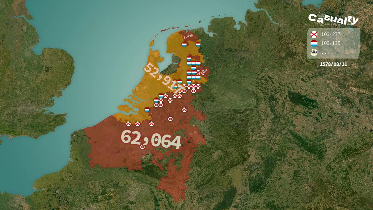 The Eighty Years' War | Dutch Revolt using Google map