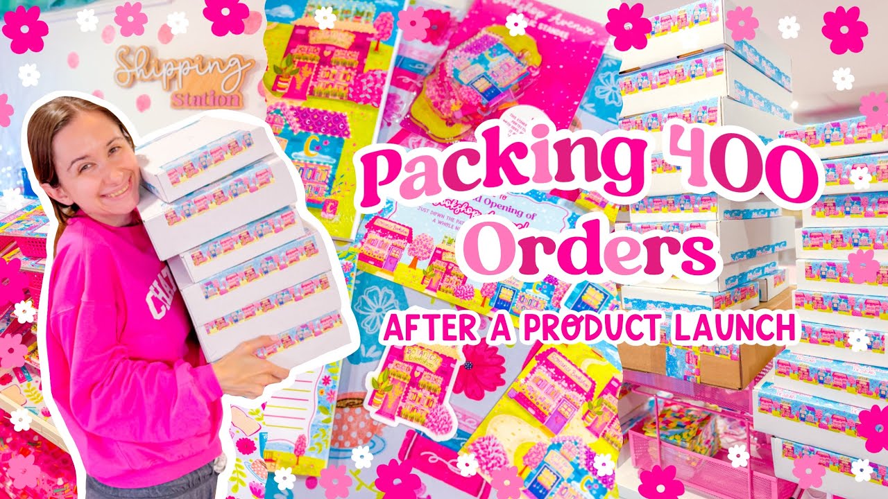 Packing 400+ Orders After a Big Product Launch! 🎉 SMALL BUSINESS STUDIO VLOG 🌸