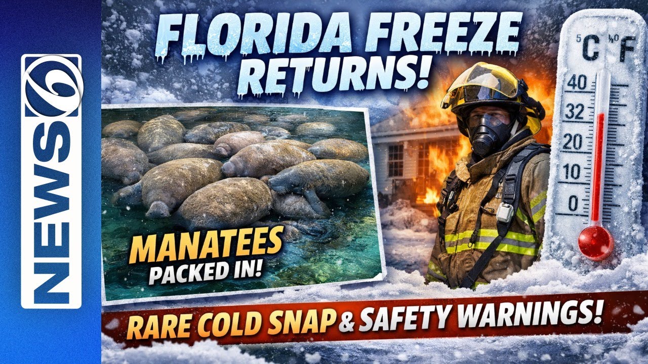 Florida Freeze: Manatees Flock to Springs as Rare Cold Lingers